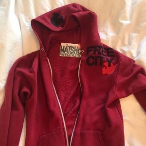 Freecity x American Apparel Maroon Zip-Up Hoodie